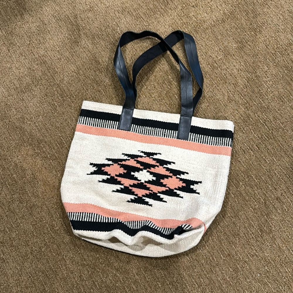 Woven tribal tote
